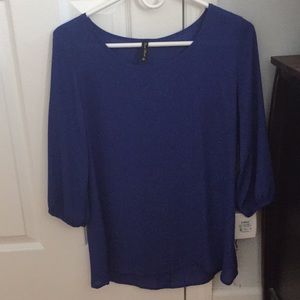 Women’s Blue Blouse with buttons down back